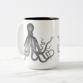 Kraken - Black Giant Octopus / Cthulu Tweekleurige Koffiemok (Voorkant links)