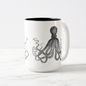 Kraken - Black Giant Octopus / Cthulu Tweekleurige Koffiemok (Voorkant rechts)