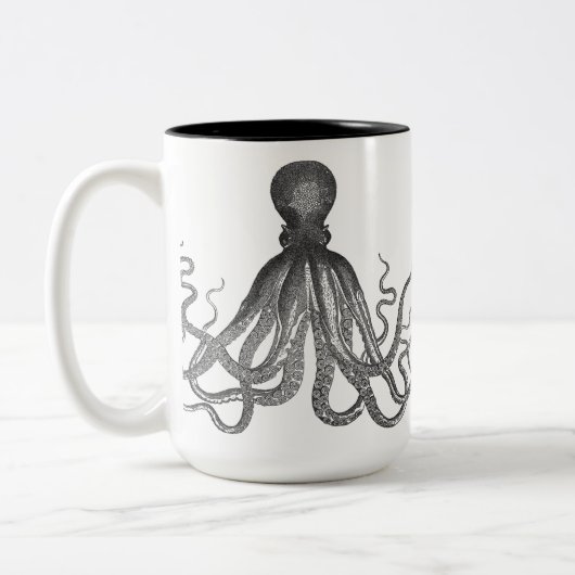 Kraken - Black Giant Octopus / Cthulu Tweekleurige Koffiemok (Links)