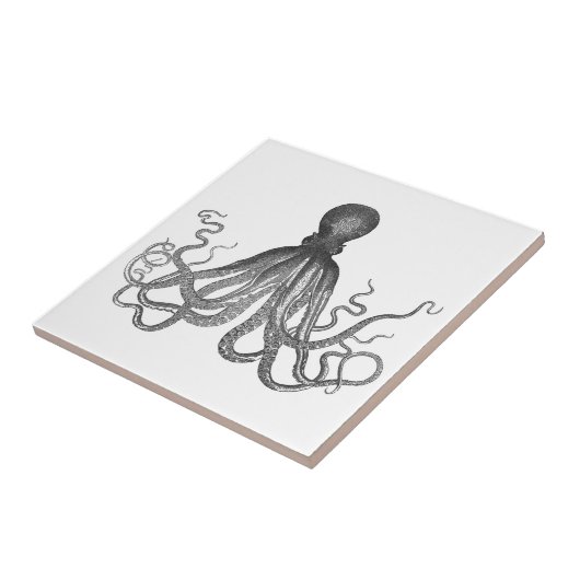 Kraken - Black Giant Octopus Tegel Tegeltje (Zijkant)