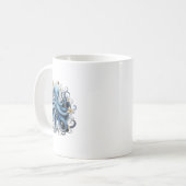 Kraken Blue Octopus Squid Zee Live Save Ocean Koffiemok (Voorkant links)