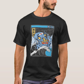 Kraken Eating Ramen Kanagawa Wave Octopus Anime Va T-shirt