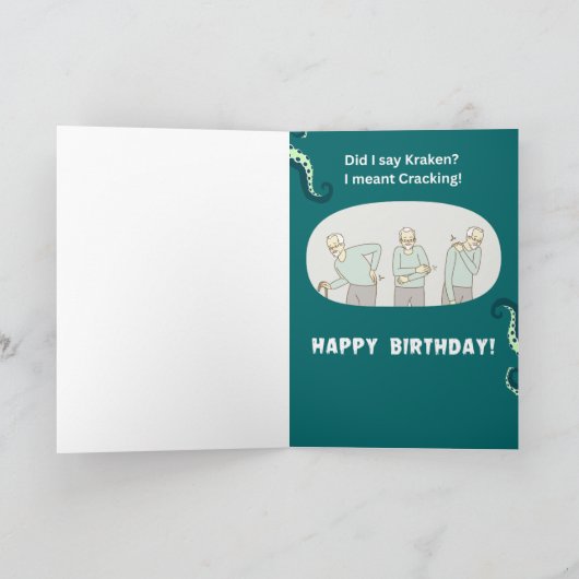 Kraken en Cracking Verjaardag Kaart (Binnen)