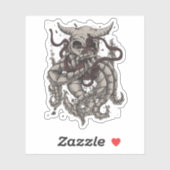 Kraken Evil Horned Skull Octopus Tentacles Anker Sticker (Vel)