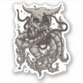 Kraken Evil Horned Skull Octopus Tentacles Anker Sticker (Voorkant)
