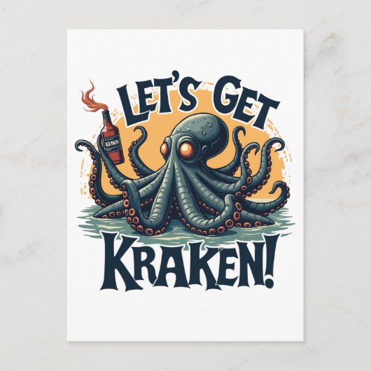 Kraken Funny Rum Drink Octopus Briefkaart (Voorkant)