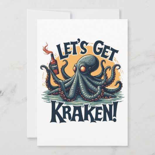 Kraken Funny Rum Drink Octopus Kaart (Voorkant)