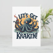 Kraken Funny Rum Drink Octopus Kaart (Staand voorkant)