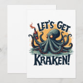 Kraken Funny Rum Drink Octopus Kaart (Voorkant / Achterkant)