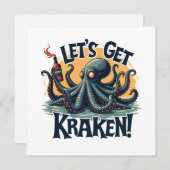 Kraken Funny Rum Drink Octopus Kaart (Voorkant / Achterkant)
