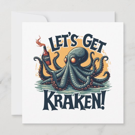 Kraken Funny Rum Drink Octopus Kaart (Voorkant)