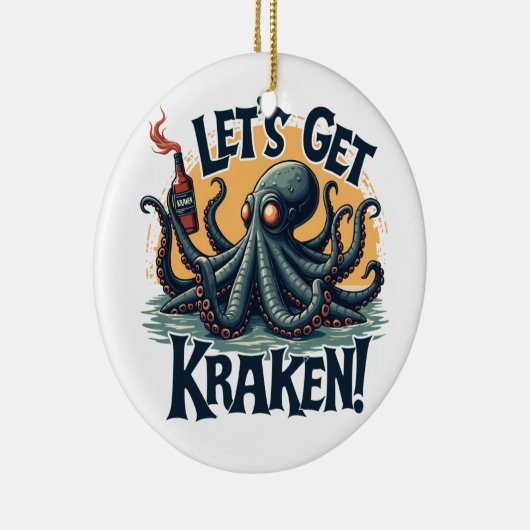 Kraken Funny Rum Drink Octopus Keramisch Ornament (Rechts)