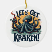 Kraken Funny Rum Drink Octopus Keramisch Ornament (Voorkant)
