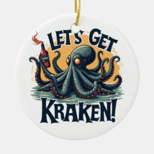 Kraken Funny Rum Drink Octopus Keramisch Ornament