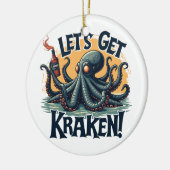 Kraken Funny Rum Drink Octopus Keramisch Ornament (Links)