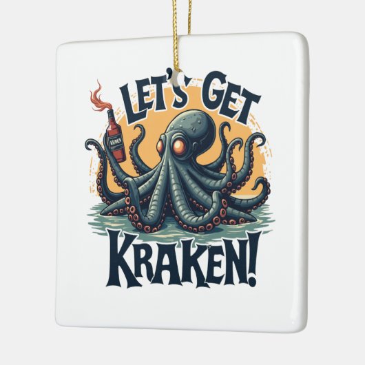 Kraken Funny Rum Drink Octopus Keramisch Ornament (Links)