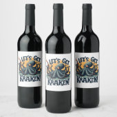 Kraken Funny Rum Drink Octopus Wijn Etiket (Flessen)