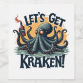 Kraken Funny Rum Drink Octopus Wijn Etiket (Enkel label)