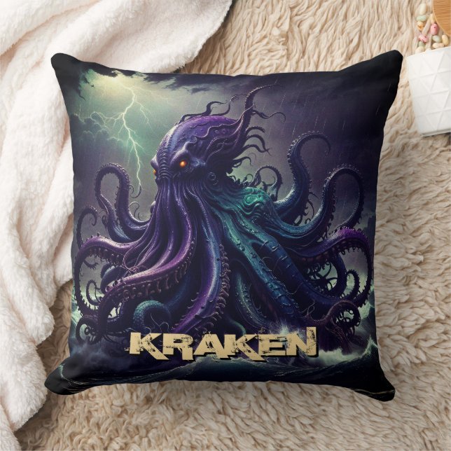 Kraken Giant Squid Octopus Like Monster Creature Kussen (Deken)