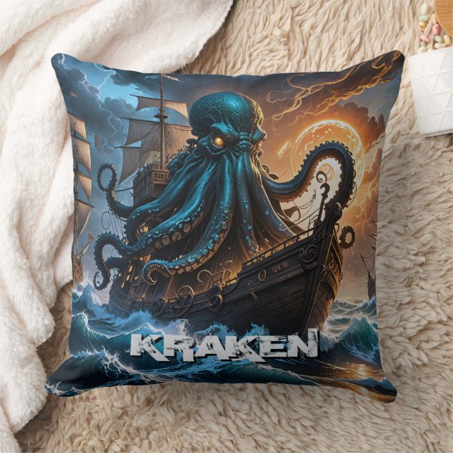Kraken Giant Squid Octopus Like Monster Creature Kussen (Deken)