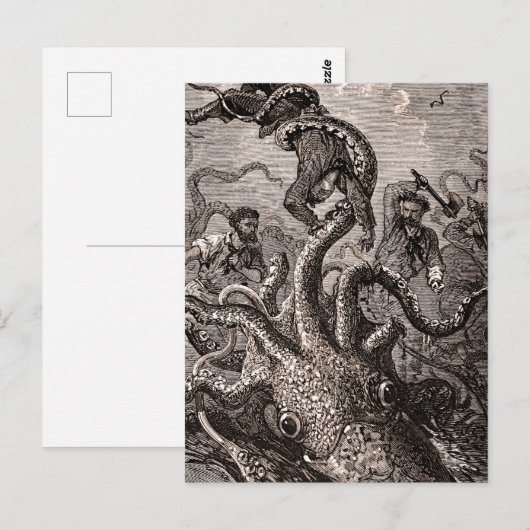  Kraken Giant Squid Zee Monster Briefkaart (Voorkant / Achterkant)