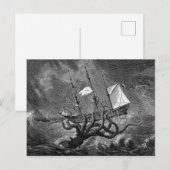  Kraken Giant Squid Zee Monster Ship Poster Briefkaart (Voorkant / Achterkant)