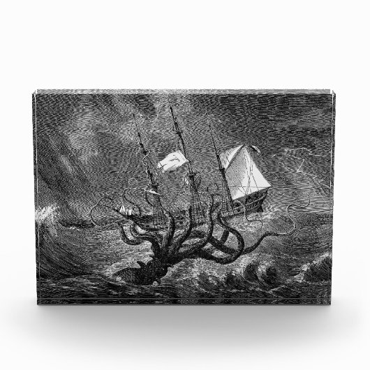 Kraken Giant Squid Zee Monster Ship Poster Fotoblokken (Voorkant)