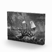 Kraken Giant Squid Zee Monster Ship Poster Fotoblokken (Rechts)
