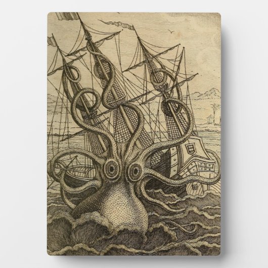  Kraken Giant Squid Zee Monster Ship Poster Fotoplaat (voorkant)