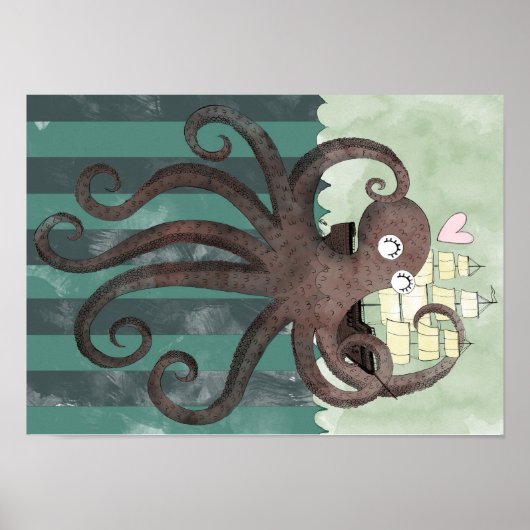 Kraken houdt van je poster (Voorkant)