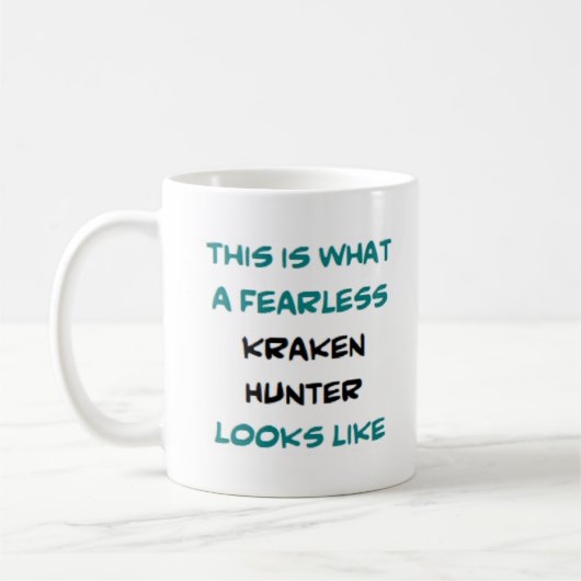 kraken hunter , zonder angst koffiemok (Links)
