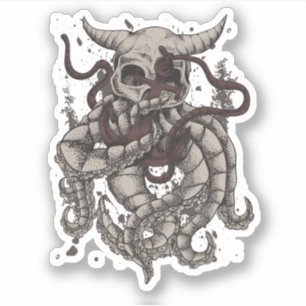 Kraken Kwaad- schedel Octopus Tentacles Anchor Sticker