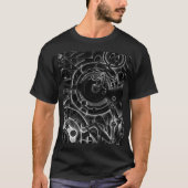 Kraken - Mannen - zwart en wit - fineink - T-shirt (Voorkant)