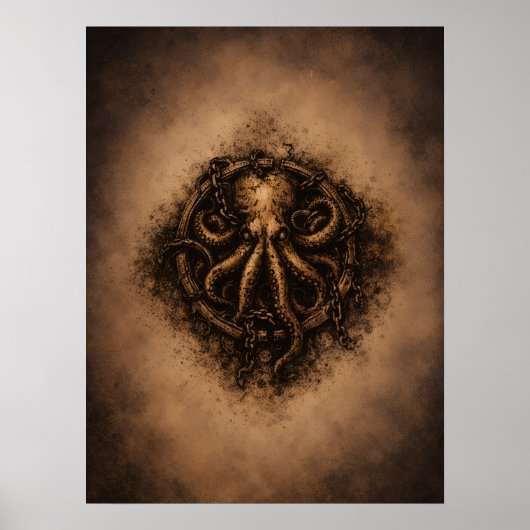 Kraken Mark Pirate Sigil Poster (Voorkant)