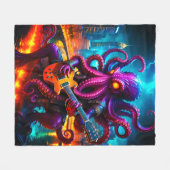 Kraken Monster Rockstar Fleece Deken (Voorkant (Horizontaal))
