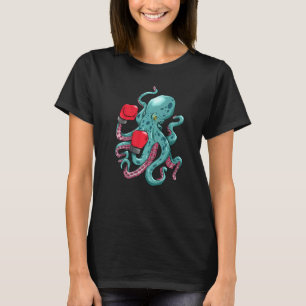 Kraken Octopus Boxing Gloves Underwater Ocean Crea T-shirt