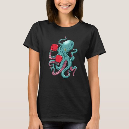Kraken Octopus Boxing Gloves Underwater Ocean Crea T-shirt (Voorkant)