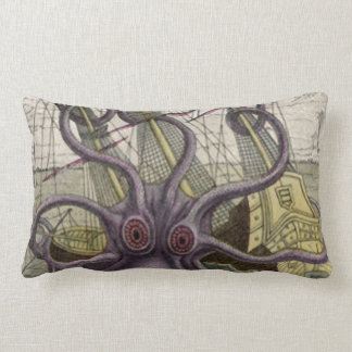 Kraken/octopus die een piraatschip lumbar Pillow r Kussen