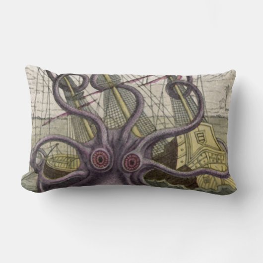 Kraken/octopus die een piraatschip lumbar Pillow r Kussen (Voorkant)