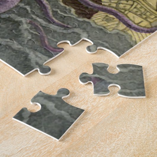 Kraken/octopus die een piraatschip opeet, kleur legpuzzel (Zijkant)