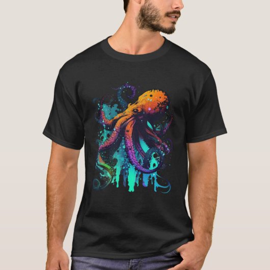 Kraken Octopus Sailing Ocean T-shirt (Voorkant)