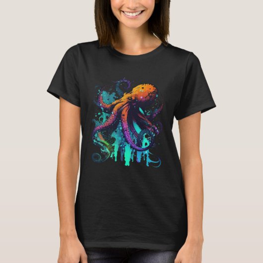 Kraken Octopus Sailing Ocean T-shirt (Voorkant)