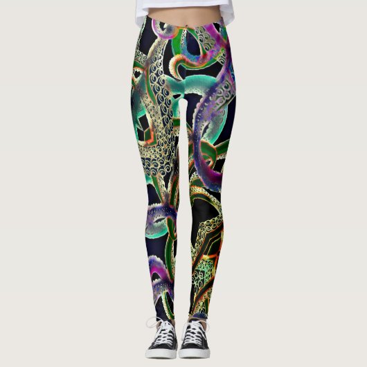 Kraken Octopus Space Leggings Womens Yoga Pants (Voorkant)