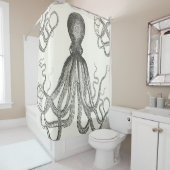 Kraken Octopus Tentacles  hand Drawn Fuuny Douchegordijn (In situ)