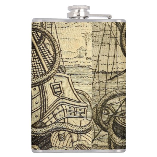  Kraken Print Heupfles (Achterkant)