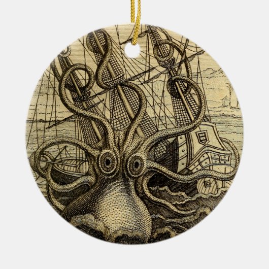  Kraken Print Keramisch Ornament (Voorkant)