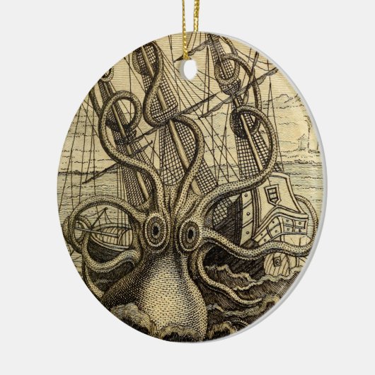 Kraken Print Keramisch Ornament (Links)