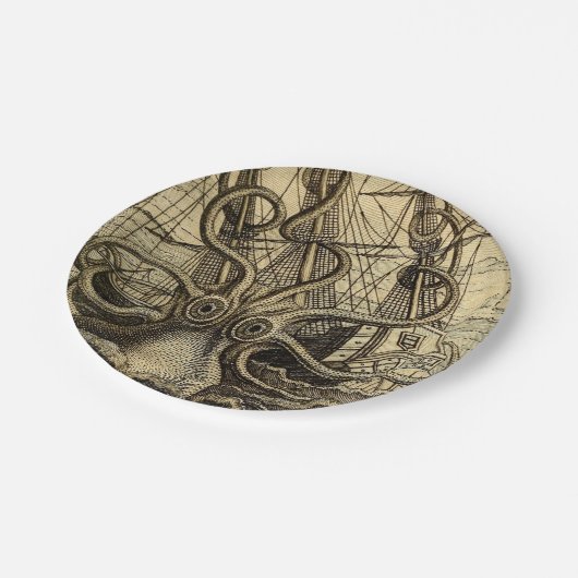  Kraken Print Papieren Bordje (Gekanteld)