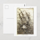  Kraken / Reuzenoctopus Briefkaart (Voorkant / Achterkant)