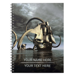 Kraken. Reuzenoctopus die een piratenschip ten val Notitieboek